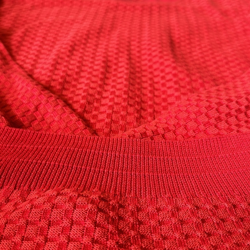 Tundra Canada Mercerized Cotton Lightweight Textured Sweater Red size Large - Picture 11 of 12